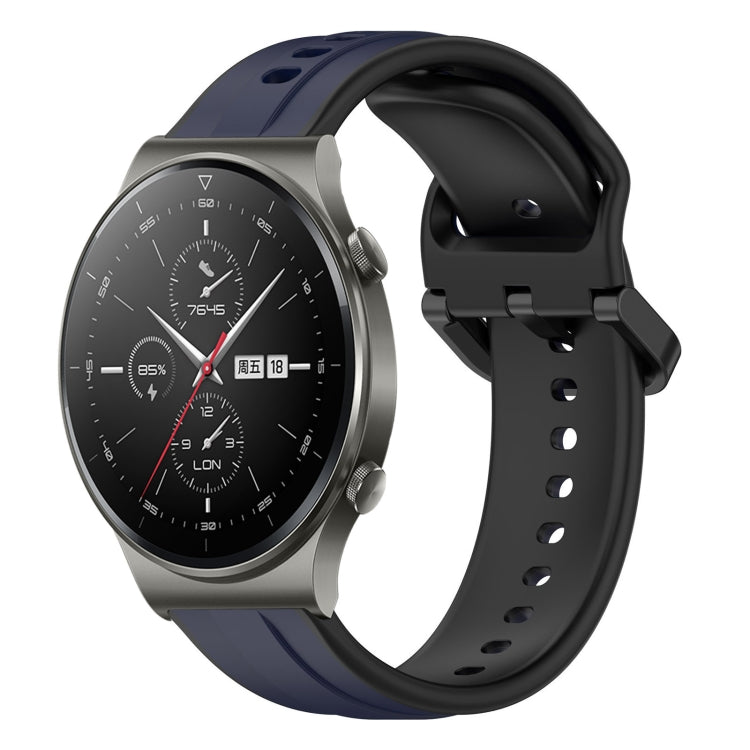 22mm Convex Loop Two-Color Silicone Watch Band, For Huawei Watch 3 Pro, For Huawei GT2 Pro
