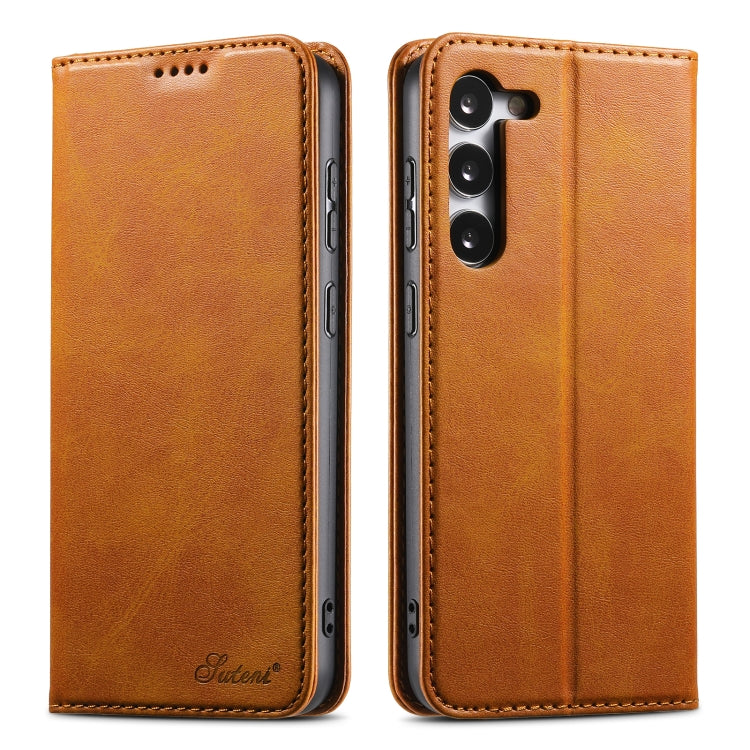 Suteni Calf Texture Horizontal Flip Leather Phone Case, For Samsung Galaxy S24 Ultra 5G, For Samsung Galaxy S24+ 5G, For Samsung Galaxy S24 5G, For Samsung Galaxy S23 Ultra 5G, For Samsung Galaxy S23+ 5G, For Samsung Galaxy S23 5G