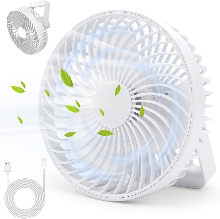 Multifunctional LED Rechargeable Outdoor Portable Tent Camping Fan, Black, White