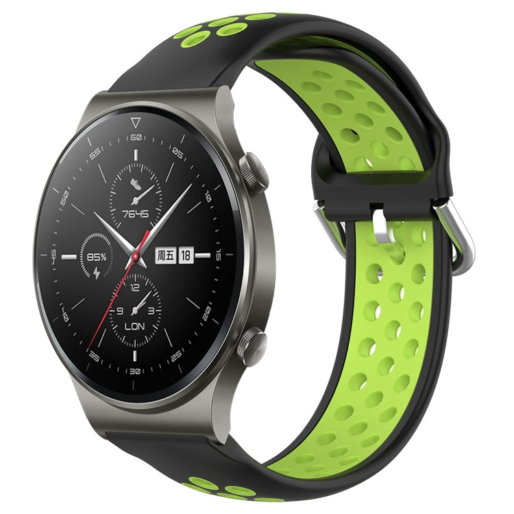 22mm Perforated Breathable Sports Silicone Watch Band, For Huawei GT2 Pro