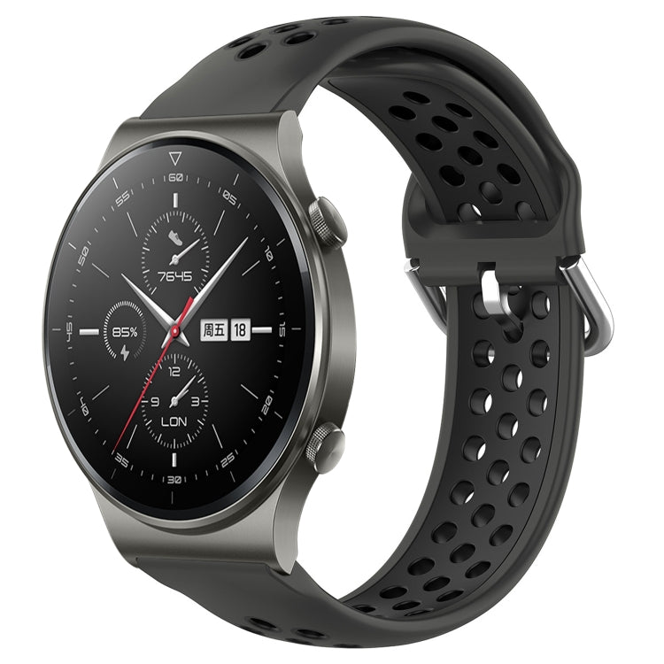22mm Perforated Breathable Sports Silicone Watch Band, For Huawei GT2 Pro