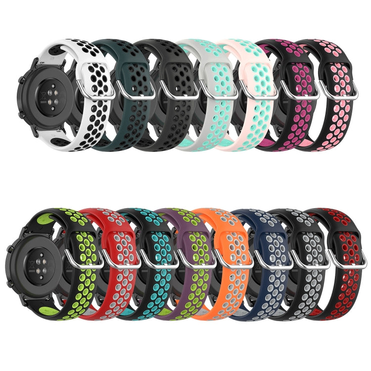22mm Perforated Breathable Sports Silicone Watch Band, For Huawei GT2 Pro