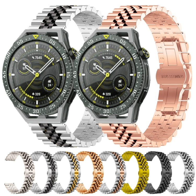 Five Bull Half Round Stainless Steel Watch Band + Strap Removal Tool, For Huawei Watch GT3 SE, For Huawei Watch Buds, For Huawei Watch3 Pro New