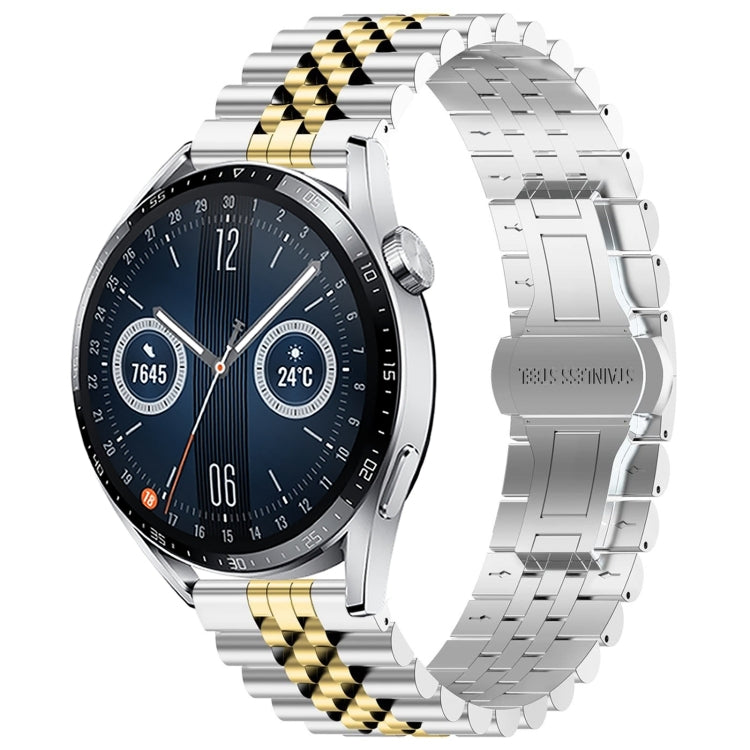 Five Bull Half Round Stainless Steel Watch Band + Strap Removal Tool, For Huawei Watch GT3 Pro 46mm, For Huawei Watch GT Runner, For Huawei Watch GT3 46mm