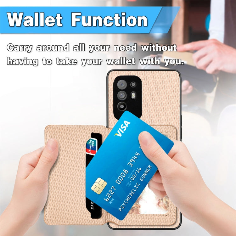 Carbon Fiber Magnetic Card Bag Phone Case, For OPPO A78, For OPPO A94 5G, For OPPO Find X6 Pro, For OPPO Find X6