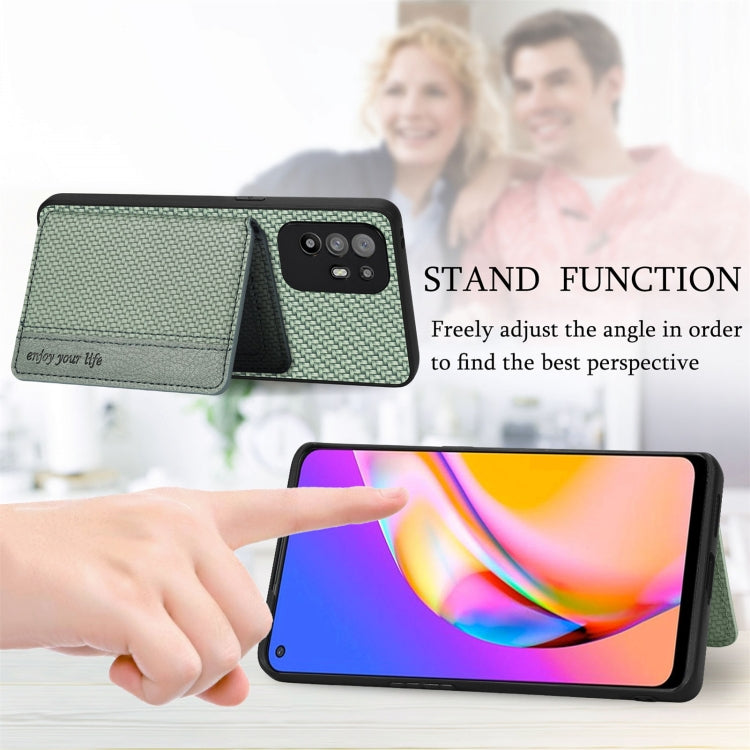 Carbon Fiber Magnetic Card Bag Phone Case, For OPPO A78, For OPPO A94 5G, For OPPO Find X6 Pro, For OPPO Find X6