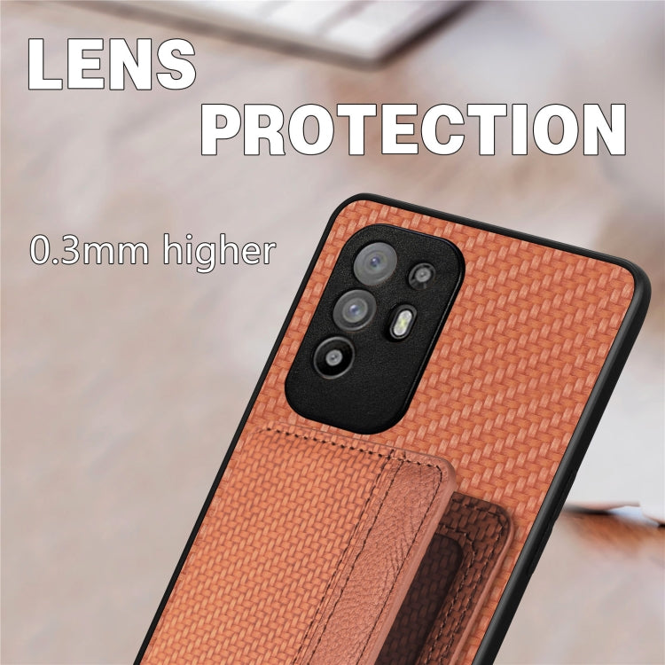 Carbon Fiber Magnetic Card Bag Phone Case, For OPPO A78, For OPPO A94 5G, For OPPO Find X6 Pro, For OPPO Find X6