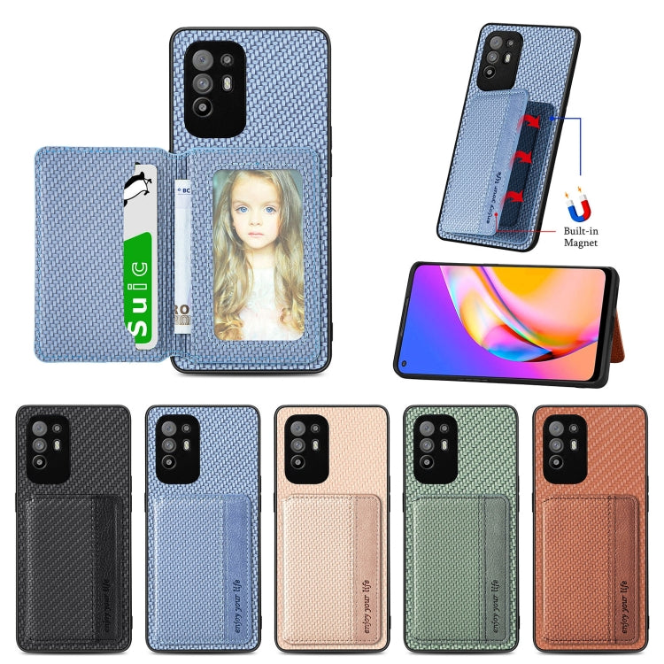 Carbon Fiber Magnetic Card Bag Phone Case, For OPPO A78, For OPPO A94 5G, For OPPO Find X6 Pro, For OPPO Find X6