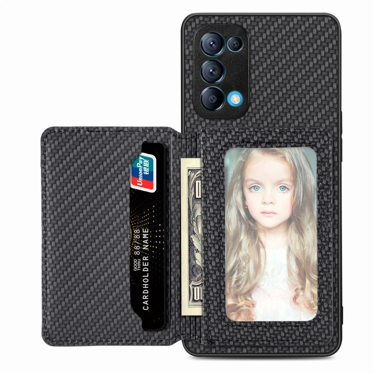 Carbon Fiber Magnetic Card Bag Phone Case, For OPPO A78, For OPPO A94 5G, For OPPO Find X6 Pro, For OPPO Find X6
