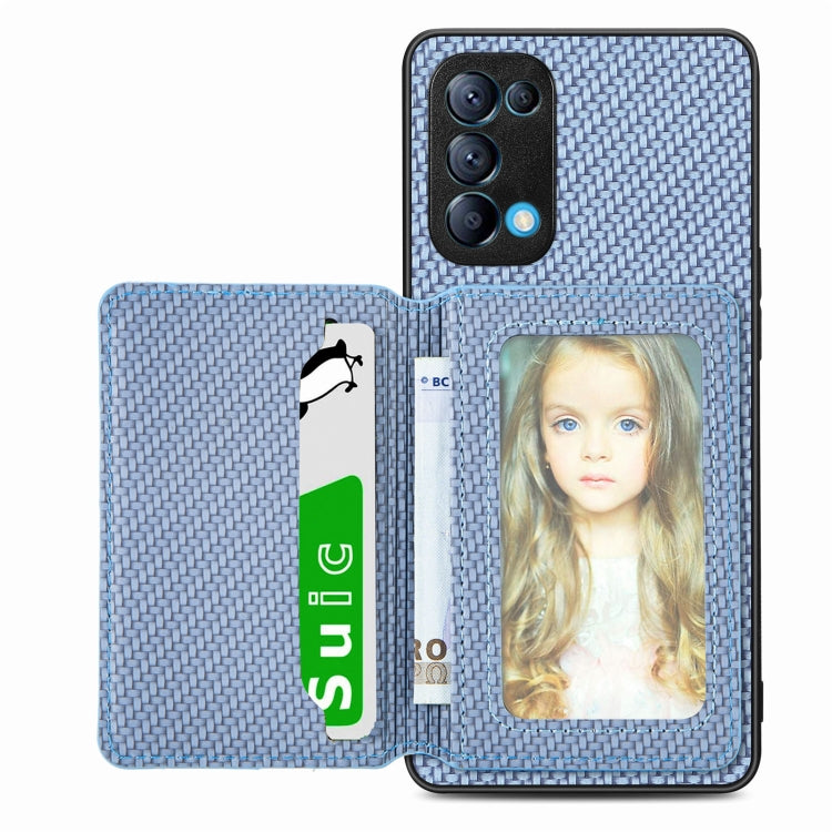 Carbon Fiber Magnetic Card Bag Phone Case, For OPPO A78, For OPPO A94 5G, For OPPO Find X6 Pro, For OPPO Find X6