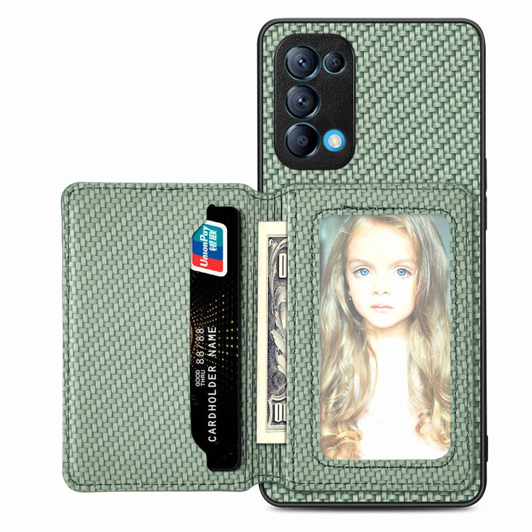 Carbon Fiber Magnetic Card Bag Phone Case, For OPPO A78, For OPPO A94 5G, For OPPO Find X6 Pro, For OPPO Find X6