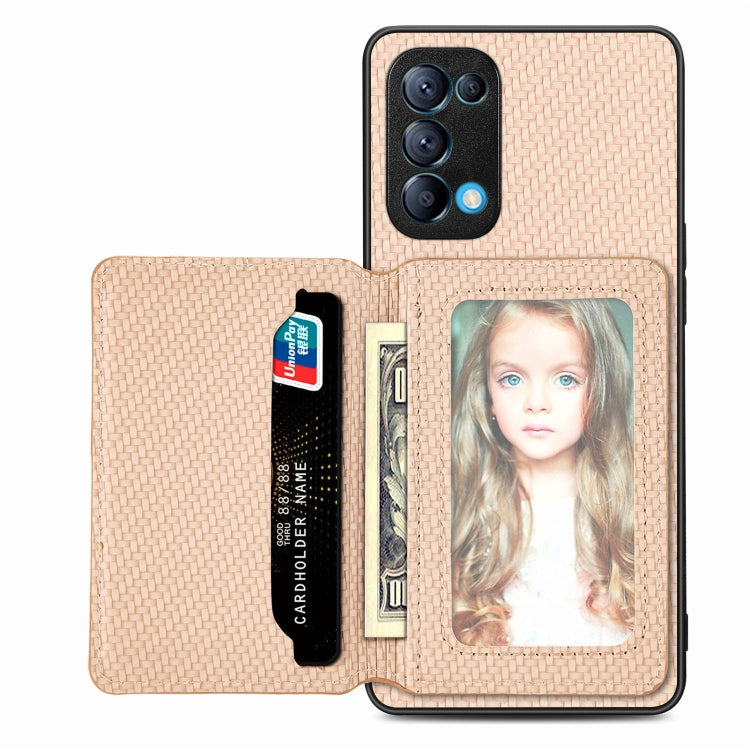 Carbon Fiber Magnetic Card Bag Phone Case, For OPPO A78, For OPPO A94 5G, For OPPO Find X6 Pro, For OPPO Find X6