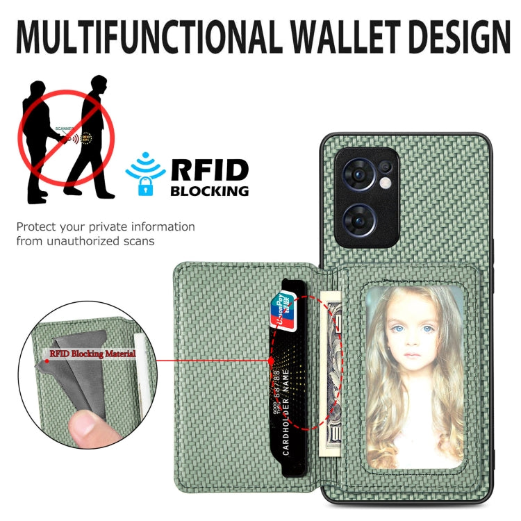 Carbon Fiber Magnetic Card Bag Phone Case, For OPPO Reno5 5G, For OPPO Reno7 5G, For OPPO Reno8 T 4G, For  vivo X70