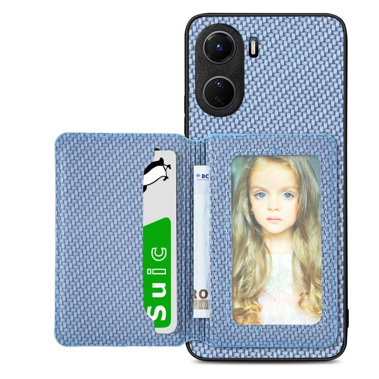 Carbon Fiber Magnetic Card Bag Phone Case, For OPPO Reno5 5G, For OPPO Reno7 5G, For OPPO Reno8 T 4G, For  vivo X70
