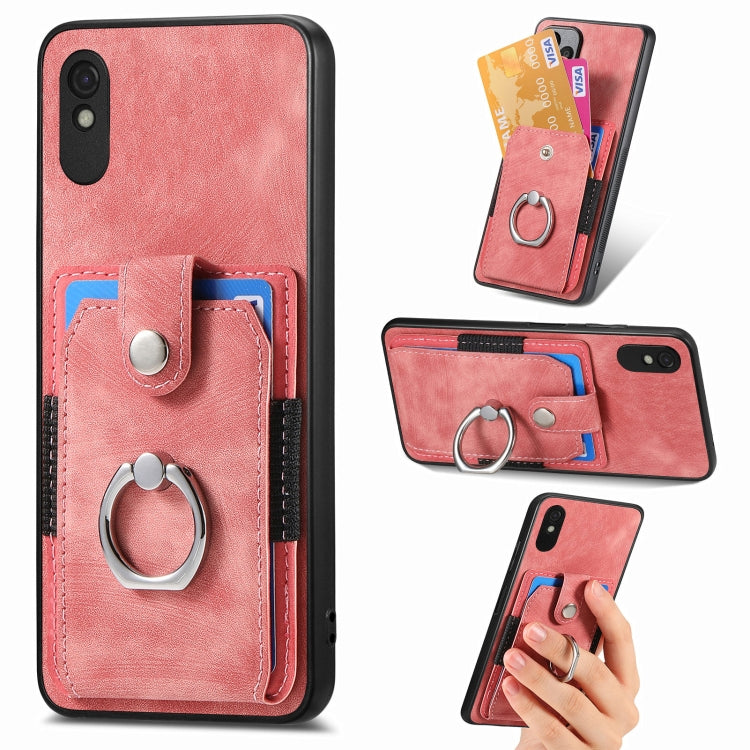 Retro Skin-feel Ring Card Wallet Phone Case, For Xiaomi Poco X5 Pro, For Xiaomi Redmi 9A