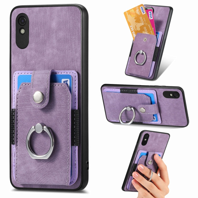 Retro Skin-feel Ring Card Wallet Phone Case, For Xiaomi Poco X5 Pro, For Xiaomi Redmi 9A
