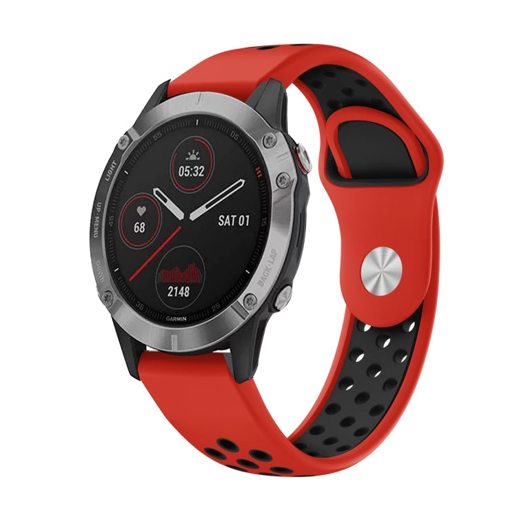 22mm Sports Breathable Silicone Watch Band, For Garmin Fenix 6 GPS, For Garmin Fenix 6 Pro GPS