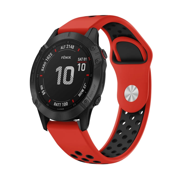 22mm Sports Breathable Silicone Watch Band, For Garmin Fenix 6 GPS, For Garmin Fenix 6 Pro GPS