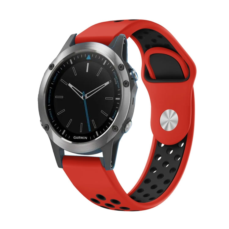 22mm Sports Breathable Silicone Watch Band, For Garmin Fenix 5 Plus, For Garmin Quatix 5