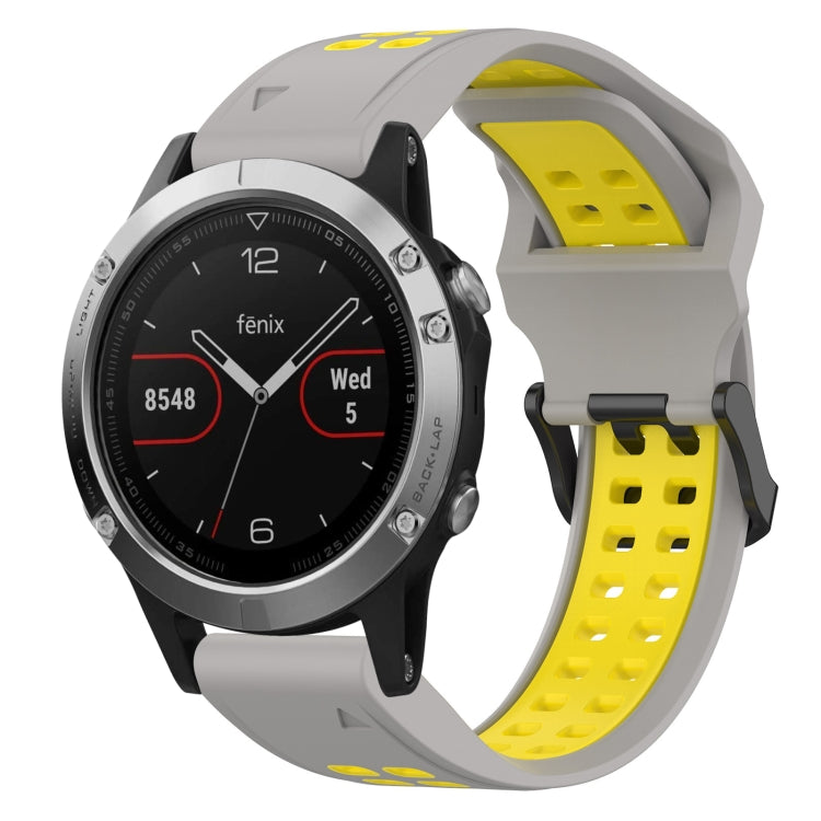 Two Color Reverse Buckle 22mm Silicone Watch Band, For Garmin Fenix 5, For Garmin Fenix 5 Plus