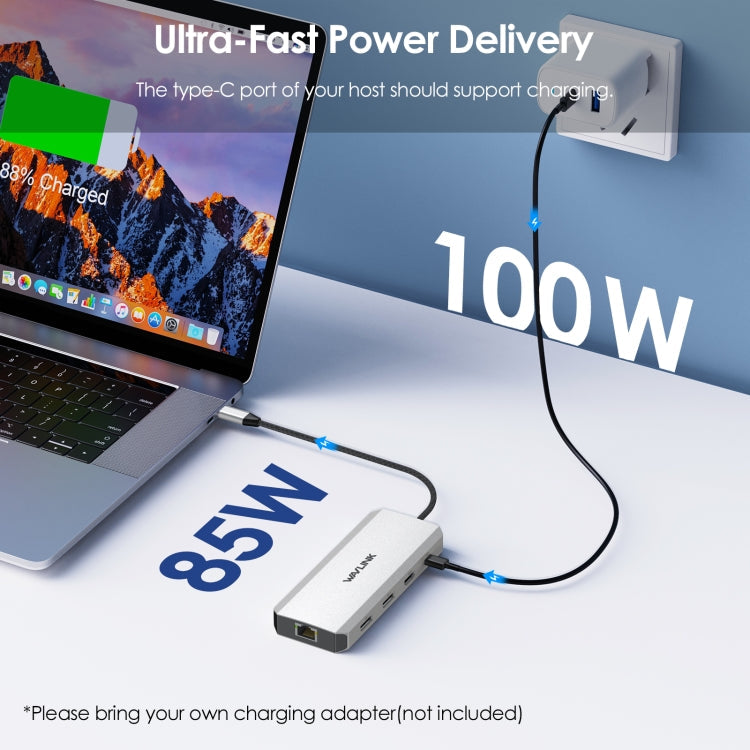 Wavlink UMD303 4K HDMI Multiport Adapter USB-C HUB Triple Monitor 12-in-1 Laptop Docking Station, UMD303