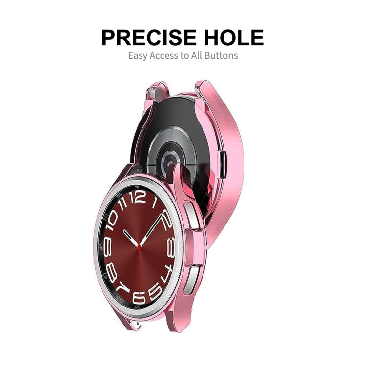 ENKAY Hat-Prince Electroplated Soft TPU Case + 0.2mm 9H Glass Screen Protector, For Samsung Galaxy Watch6 Classic 47mm, For Samsung Galaxy Watch6 Classic 43mm