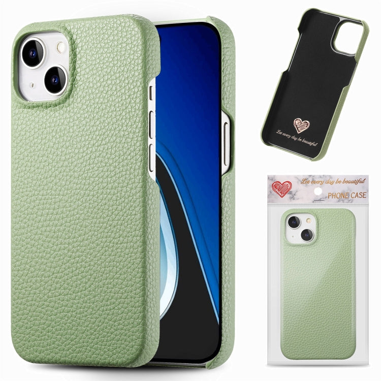 Litchi Oil Edge Leather Back Phone Case, For iPhone 15 Pro, For iPhone 15 Plus