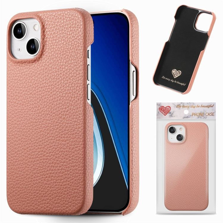 Litchi Oil Edge Leather Back Phone Case, For iPhone 15 Pro, For iPhone 15 Plus