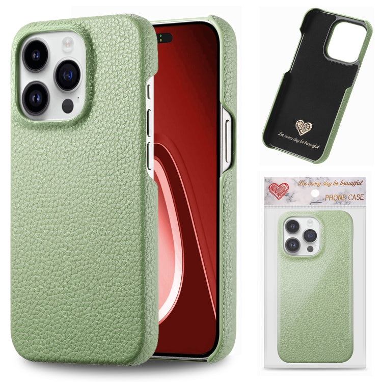 Litchi Oil Edge Leather Back Phone Case, For iPhone 18 Pro, For iPhone 15 Pro Max