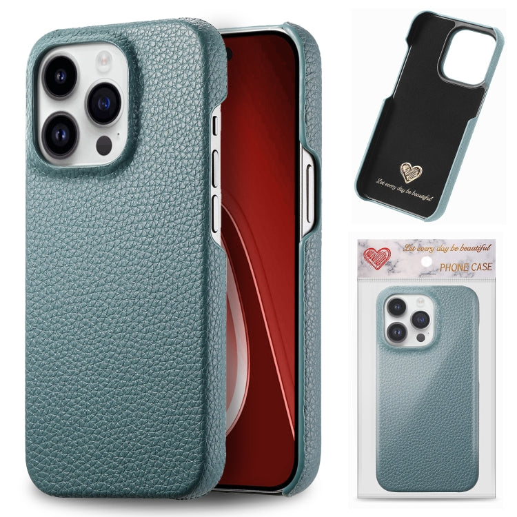 Litchi Oil Edge Leather Back Phone Case, For iPhone 18 Pro, For iPhone 15 Pro Max