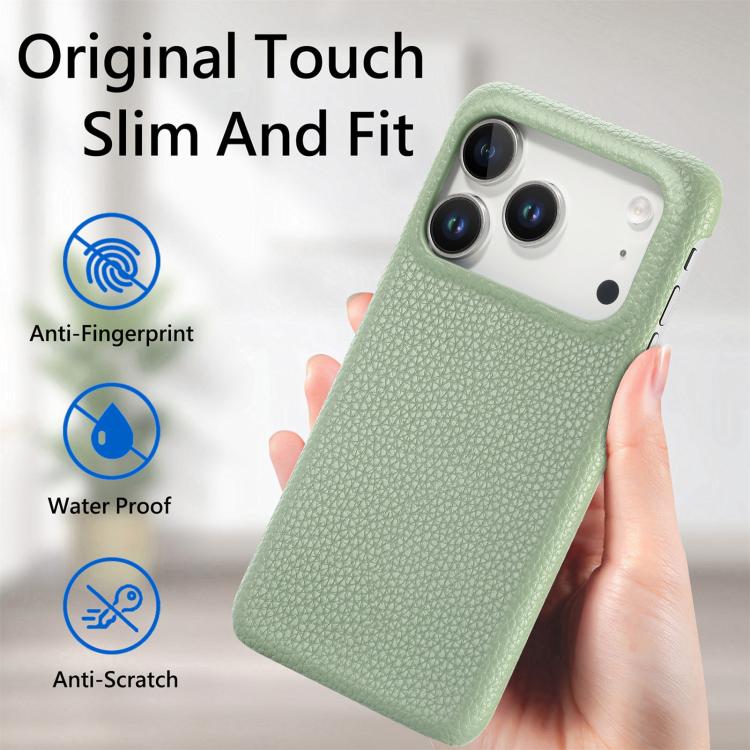 Litchi Oil Edge Leather Back Phone Case, For iPhone 18 Pro, For iPhone 15 Pro Max