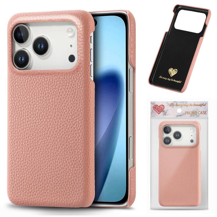 Litchi Oil Edge Leather Back Phone Case, For iPhone 18 Pro, For iPhone 15 Pro Max