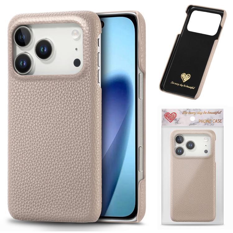 Litchi Oil Edge Leather Back Phone Case, For iPhone 18 Pro, For iPhone 15 Pro Max