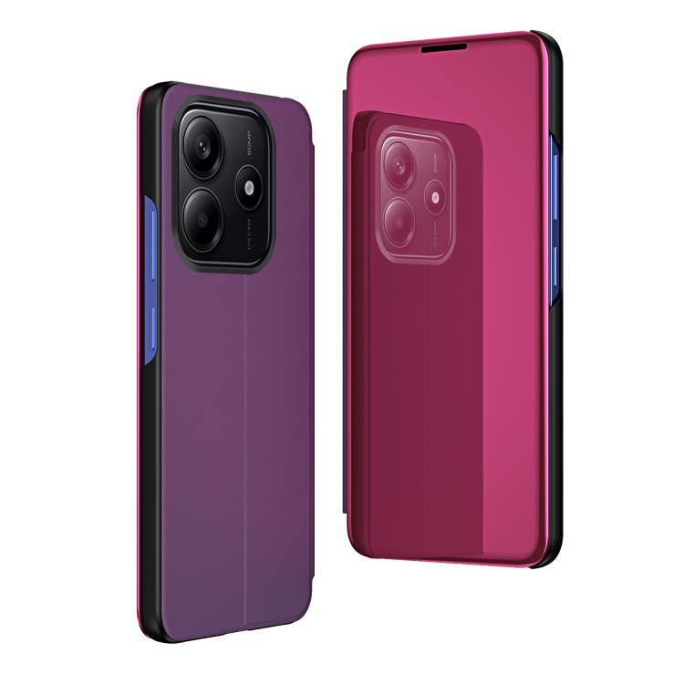 Plated Mirror Horizontal Flip Leather Phone Case with Holder, For Xiaomi  Poco X7 Pro, For Redmi Note 14 4G 163.25mm, For Xiaomi Redmi Note 14 5G