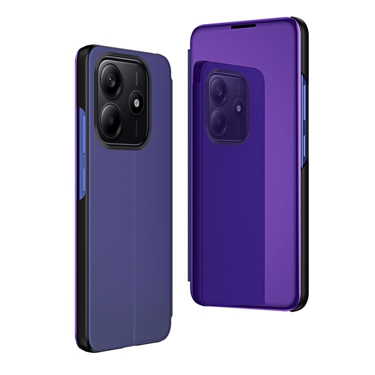 Plated Mirror Horizontal Flip Leather Phone Case with Holder, For Xiaomi  Poco X7 Pro, For Redmi Note 14 4G 163.25mm, For Xiaomi Redmi Note 14 5G