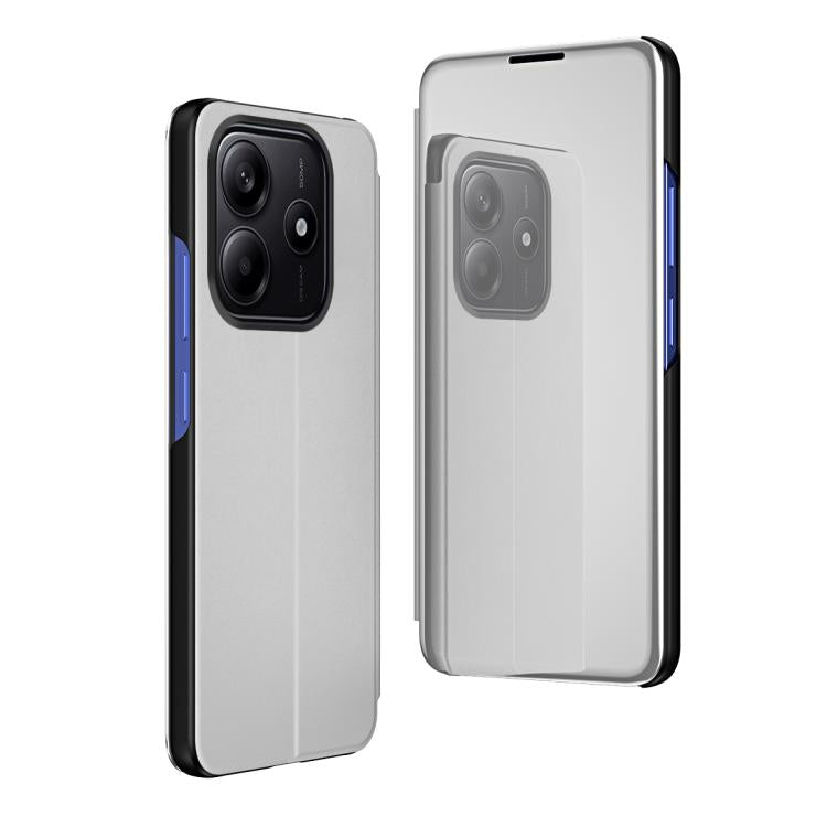 Plated Mirror Horizontal Flip Leather Phone Case with Holder, For Xiaomi  Poco X7 Pro, For Redmi Note 14 4G 163.25mm, For Xiaomi Redmi Note 14 5G