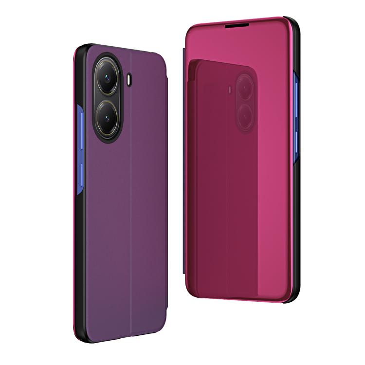 Plated Mirror Horizontal Flip Leather Phone Case with Holder, For Xiaomi  Poco X7 Pro, For Redmi Note 14 4G 163.25mm, For Xiaomi Redmi Note 14 5G