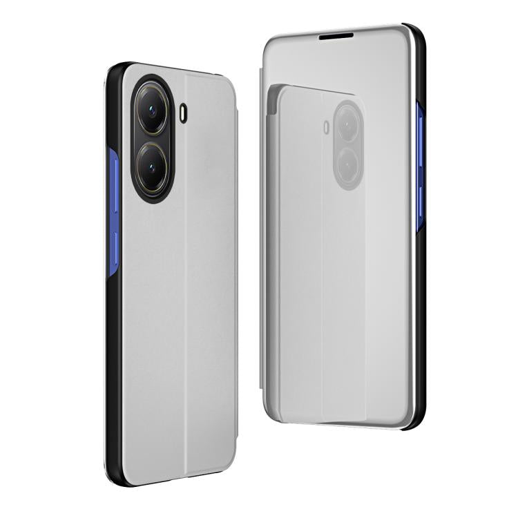 Plated Mirror Horizontal Flip Leather Phone Case with Holder, For Xiaomi  Poco X7 Pro, For Redmi Note 14 4G 163.25mm, For Xiaomi Redmi Note 14 5G