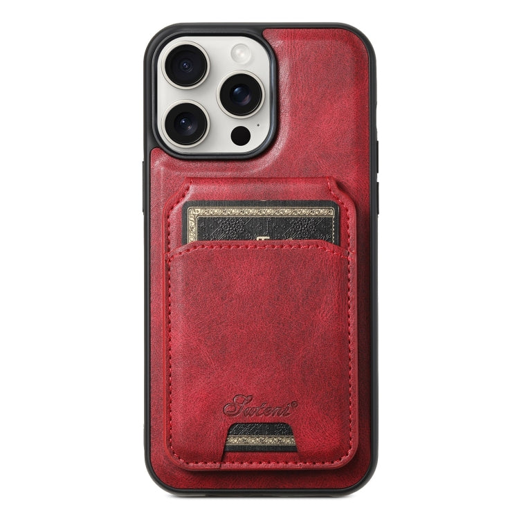 Suteni H15 MagSafe Oil Eax Leather Detachable Wallet Back Phone Case, For iPhone 16 Pro, For iPhone 16 Plus, For iPhone 16, For iPhone 15 Pro Max