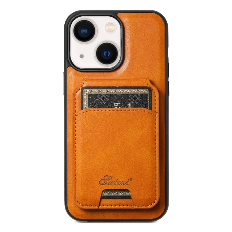 Suteni H15 MagSafe Oil Eax Leather Detachable Wallet Back Phone Case, For iPhone 15 Pro, For iPhone 15 Plus, For iPhone 15, For iPhone 14 Plus