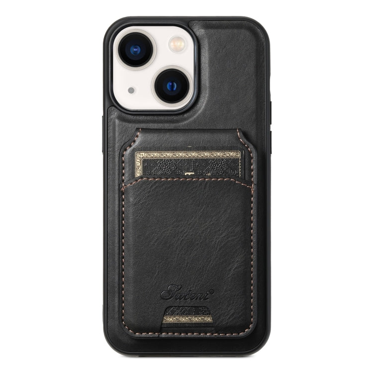 Suteni H15 MagSafe Oil Eax Leather Detachable Wallet Back Phone Case, For iPhone 15 Pro, For iPhone 15 Plus, For iPhone 15, For iPhone 14 Plus