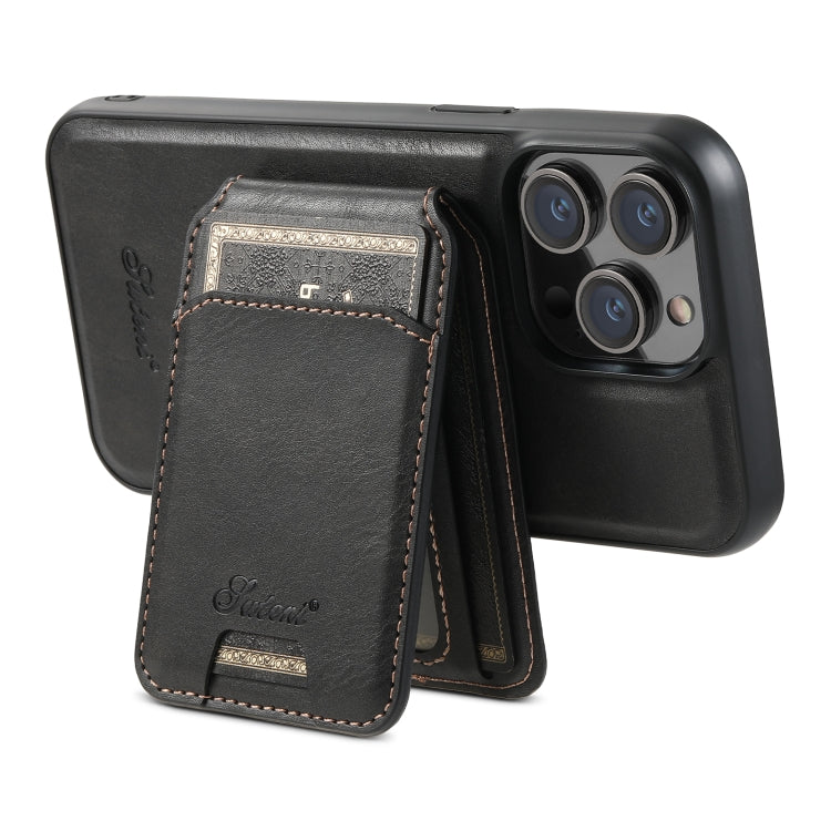 Suteni H15 MagSafe Oil Eax Leather Detachable Wallet Back Phone Case, For iPhone 14, For iPhone 14 Pro, For iPhone 14 Pro Max, For iPhone 13 Pro Max