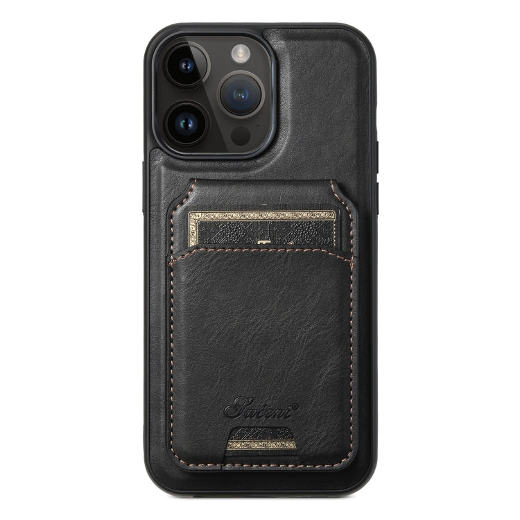 Suteni H15 MagSafe Oil Eax Leather Detachable Wallet Back Phone Case, For iPhone 14, For iPhone 14 Pro, For iPhone 14 Pro Max, For iPhone 13 Pro Max