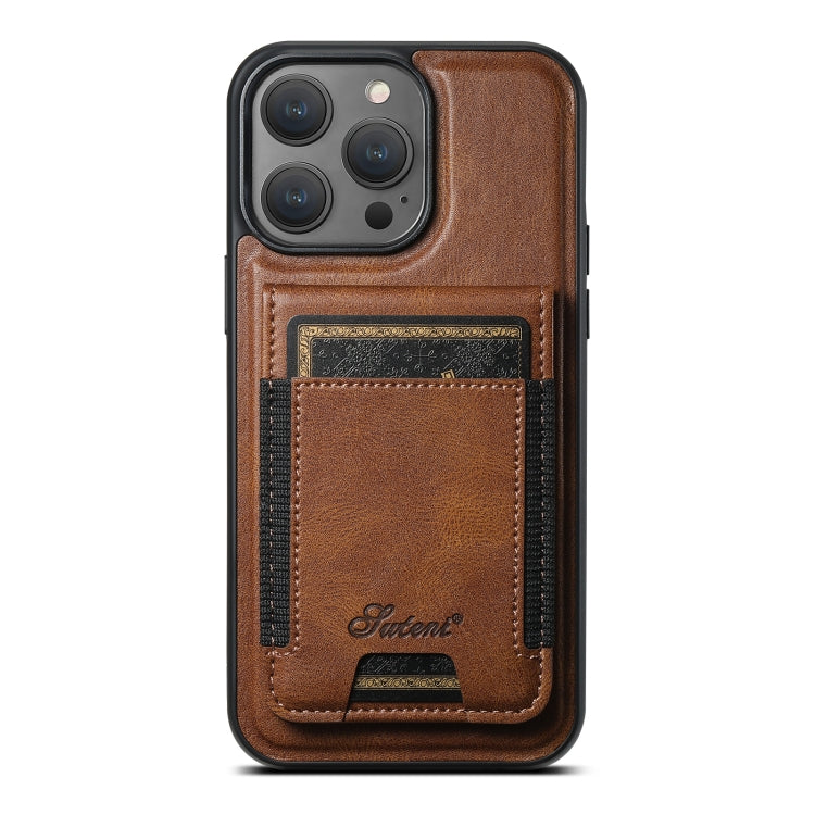 Suteni H17 Oil Eax Leather MagSafe Detachable Wallet Phone Case, For iPhone 16 Pro, For iPhone 16 Plus, For iPhone 16, For iPhone 15 Pro Max