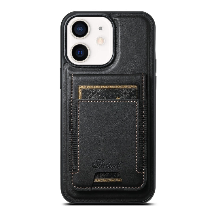 Suteni H17 Oil Eax Leather MagSafe Detachable Wallet Phone Case, For iPhone 13 Pro, For iPhone 13, For iPhone 12, For iPhone 12 Pro Max