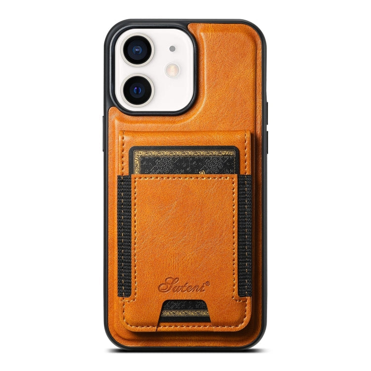 Suteni H17 Oil Eax Leather MagSafe Detachable Wallet Phone Case, For iPhone 13 Pro, For iPhone 13, For iPhone 12, For iPhone 12 Pro Max