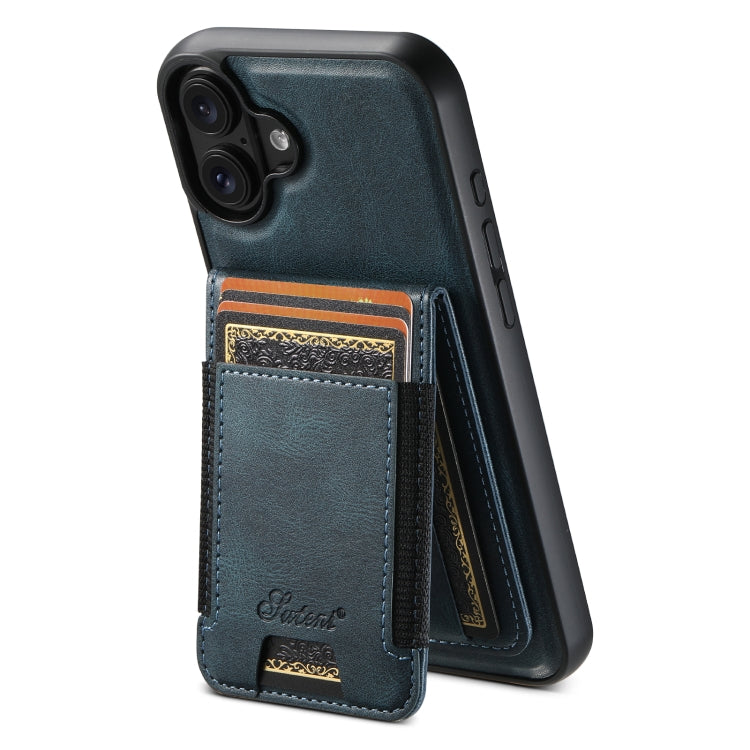 Suteni H17 Oil Eax Leather MagSafe Detachable Wallet Phone Case, For iPhone 16 Pro, For iPhone 16 Plus, For iPhone 16, For iPhone 15 Pro Max