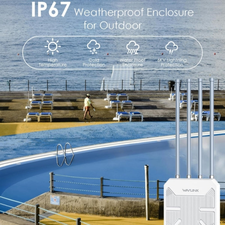 WAVLINK WN573HX3 AX3000 Waterproof Outdoor WiFi Wireless Outdoor Dual Band Router, US Plug, UK Plug, EU Plug, AU Plug