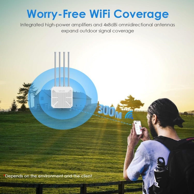 WAVLINK WN573HX3 AX3000 Waterproof Outdoor WiFi Wireless Outdoor Dual Band Router, US Plug, UK Plug, EU Plug, AU Plug