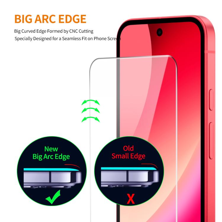 10pcs ENKAY 9H Big Arc Edge High Aluminum-silicon Tempered Glass Film, For Google Pixel 11a, For Google Pixel 9 Pro XL, For Google Pixel 9 Pro, For Google Pixel 9